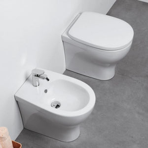 Kit Sanitari filomuro Collezione Pratica - Azzurra ceramica - Bidet filomuro Azzurra Pratica