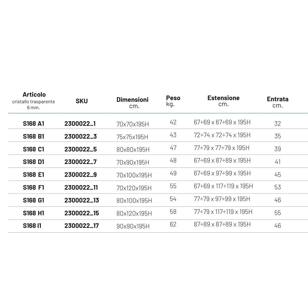 Box doccia angolo apertura ante scorrevoli dafne vetro temperato spessore 6 mm *** misure 67-69x97-99xh195 cm stampat...