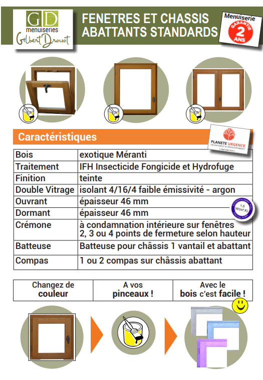 Finestra in legno a 2 vetri Altezza 155 X Larghezza 120 (dimensioni del tavolo)+ manico senza maniglia