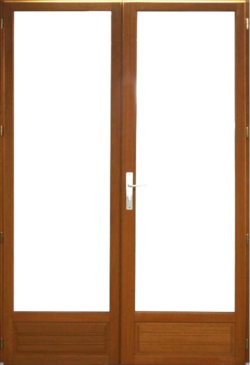 Porta-finestra a 2 pannelli in legno Altezza 225 X Larghezza 120 (dimensioni della tabella) senza maniglia