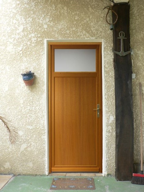 Porta di servizio in legno 'Pagos' modello 215X90 a sinistra a spinta (dimensioni della tavola) senza maniglia