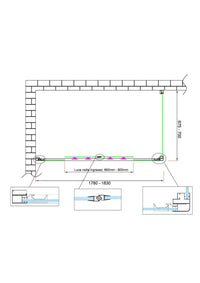 Box doccia 6 mm H 190 parete fissa e porta a 4 ante con apertura centrale MISURA 67,5-70 ANTA FISSA + PORTA 178-183 