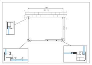 BOX CABINA DOCCIA 3 LATI 2 FISSI E UNO SCORREVOLE 65-67,5x125-130x65-67,5