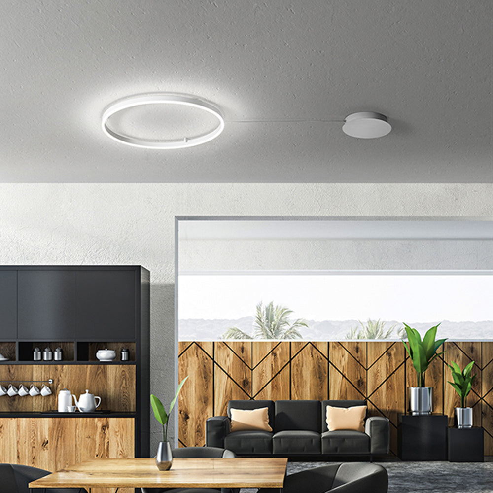 Plafoniera In Alluminio Moderna Eclipse Bianco Led