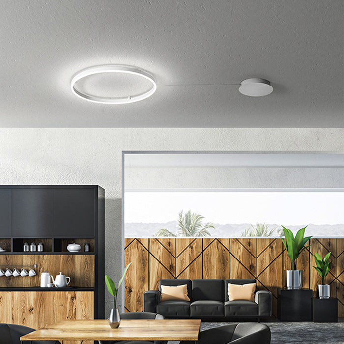 Plafoniera In Alluminio Moderna Eclipse Bianco Led