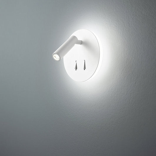 Applique Moderna Plug Bianco Led Rosone Tondo