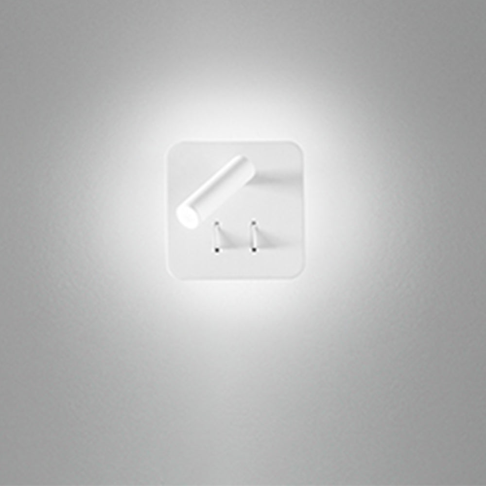 Applique Moderna Plug Bianco Led Rosone Quadrato