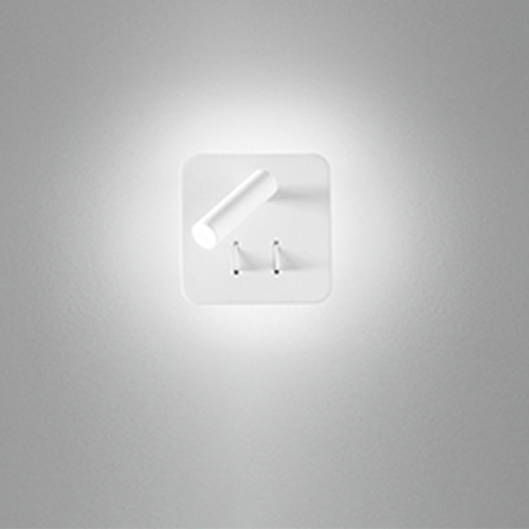 Applique Moderna Plug Bianco Led Rosone Quadrato