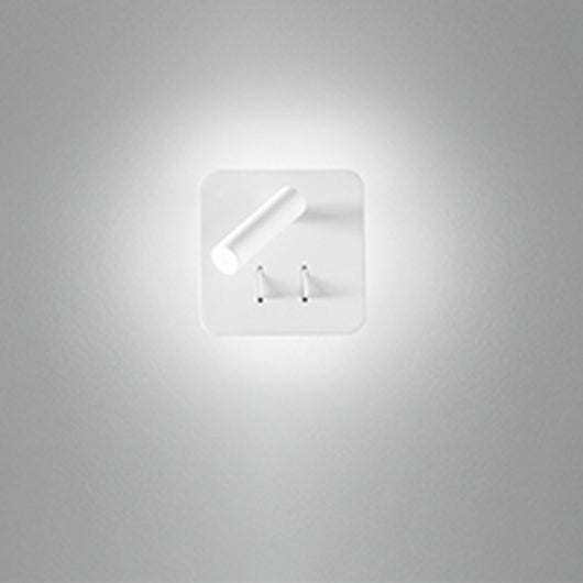 Applique Moderna Plug Bianco Led Rosone Quadrato