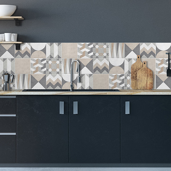 Adesivo Tecnico da Cucina Lavabile e Certificato Ignifugo Paraschizzi Geometric Tiles 180x60