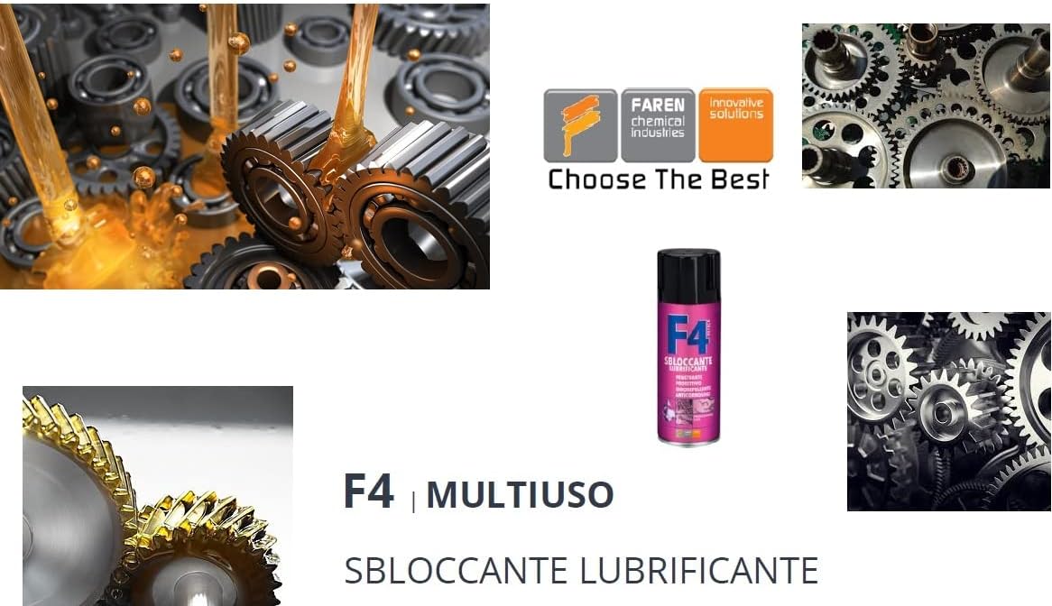 Sbloccante spray F4 Faren 400ml universale lubrificante tipo WD40 svitol pulente