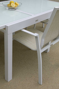 Sedia da Giardino 56,5x65xh93 cm in Alluminio e Texilene Cleveland Bianco