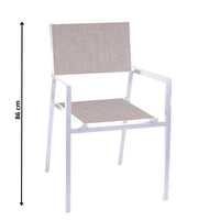 Sedia da Giardino 55x56xh86 cm in Alluminio e Texilene Cleveland Bianco