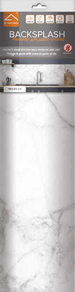 Adesivo Tecnico da Cucina Lavabile e Certificato Ignifugo Paraschizzi Marmo Bianco 190x60