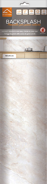 Adesivo Tecnico da Cucina Lavabile e Certificato Ignifugo Paraschizzi Beige Marble 190x60