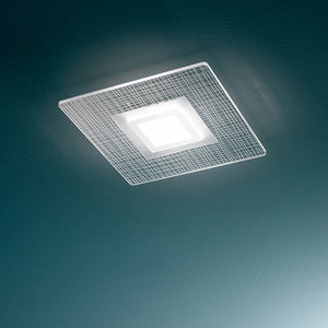 Plafoniera In Metallo Moderna Tela Bianco Led