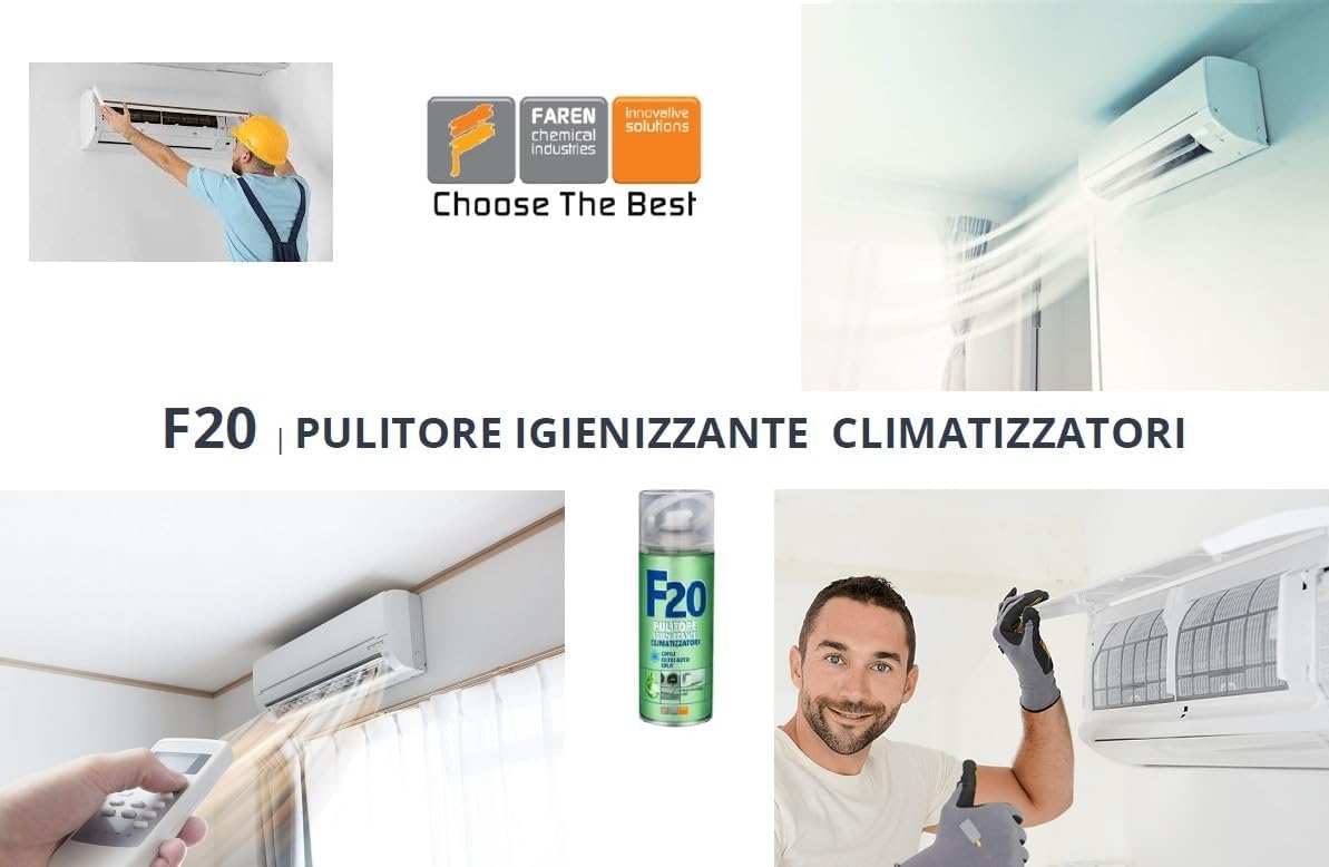 Pulitore Igienizzante spray Faren F20 condizionatore 400 ml climatizzatore casa auto