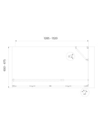 Box cabina doccia con ingresso libero apertura a libro pieghevole e lastra fissa reversibile H 190 cromo trasparente anticalcare misure  65-67,5 Fisso + Porta 128,5-132