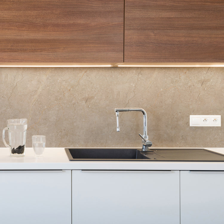 Adesivo Tecnico da Cucina Lavabile e Certificato Ignifugo Paraschizzi Travertine Stone 260x60