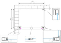 Box doccia angolare parete fissa e porta battente tipo saloon vetro 6 mm reversibile MISURA 65-67,5 ANTA FISSA + PORTE 107-110  