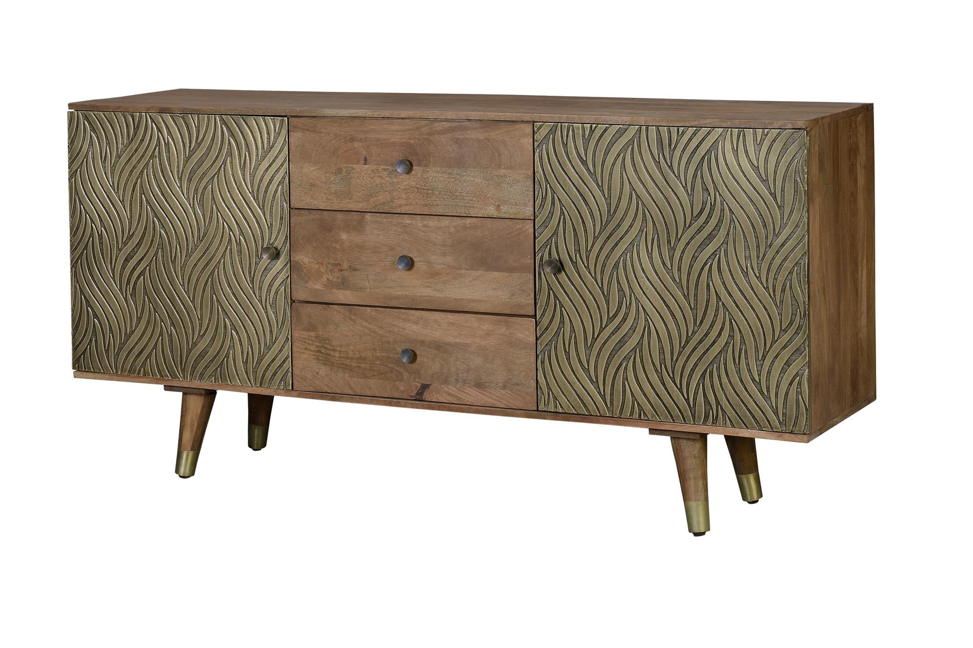 Credenza 3 casetti e 3 ante in legno di riciclo 