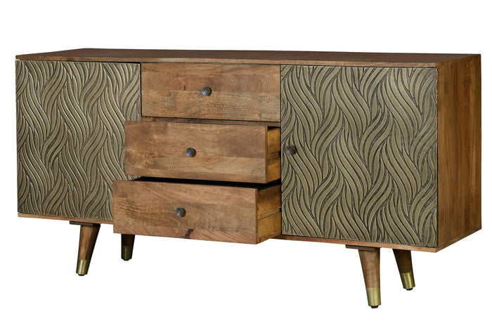 Credenza 3 casetti e 3 ante in legno di riciclo 