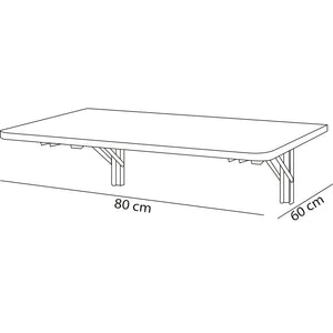 Mensola Muro Quercia Pieghevole Scaffale Parete Richiudibile Salvaspazio 80x60cm