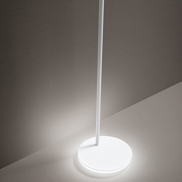 Piantana In Metallo Moderna Gambo Bianco Led