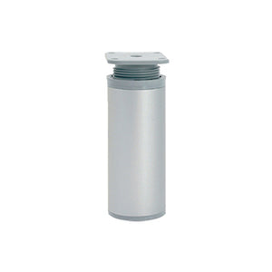 Piede tondo regolabile in plastica Ì÷ 40 - H.100 mm. grigio alluminio