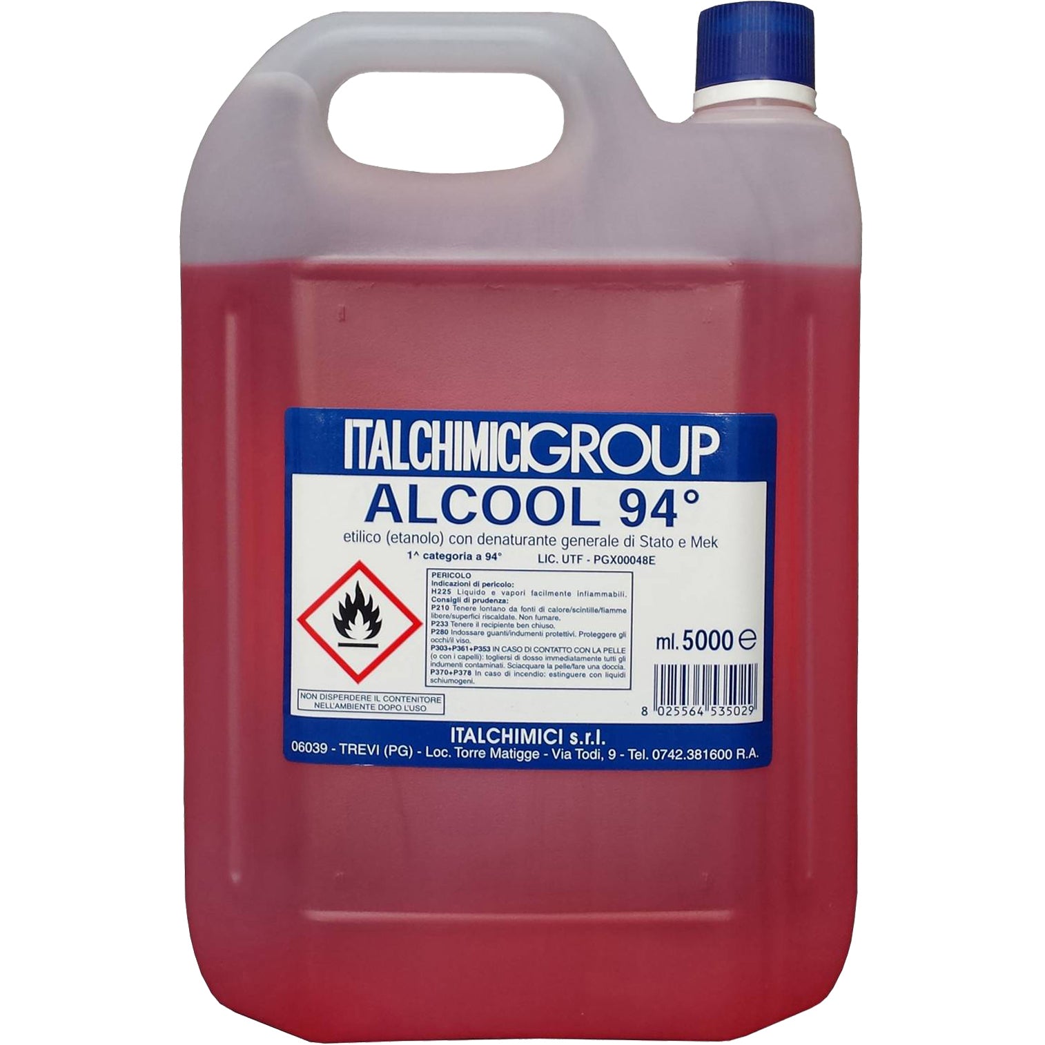 ALCOOL DENATURATO 94 CERTIFICATO LT. 5 (ITALCHIMICI)  PZ 4,0