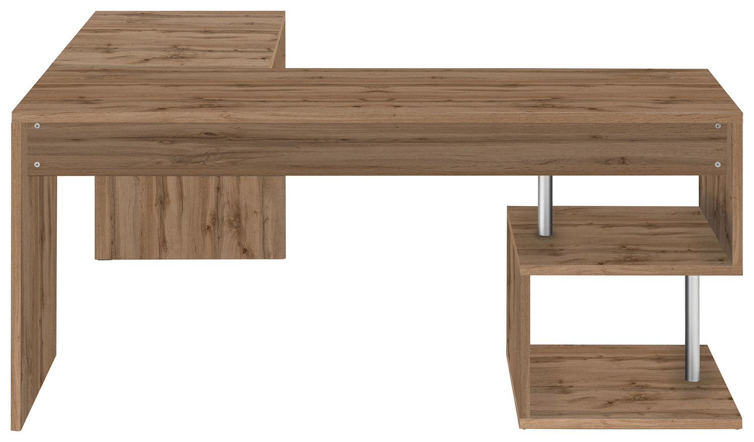 Scrivania Angolare 180/160x60x77,5cm cm Esse Quercia Wotan