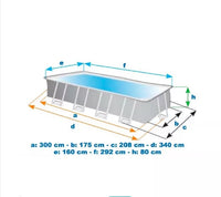 Intex PISCINA RETTANGOLARE FRAME PRISMA  cm. 300x175x80 h