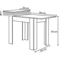 Tavolo Allungabile Cucina Sala Pranzo da 90 a 120 x60x78 cm Cemento Estensibile