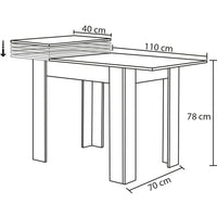 Tavolo Allungabile Cucina Sala Pranzo da 110 a 150x70x78 cm Bianco Estensibile