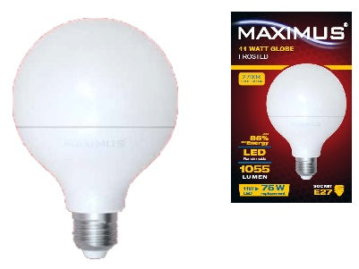 MAXIMUS LED GLOBO 2700K E27 11W 1520lm