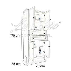 Colonna bagno contemporaneo bianco shabby