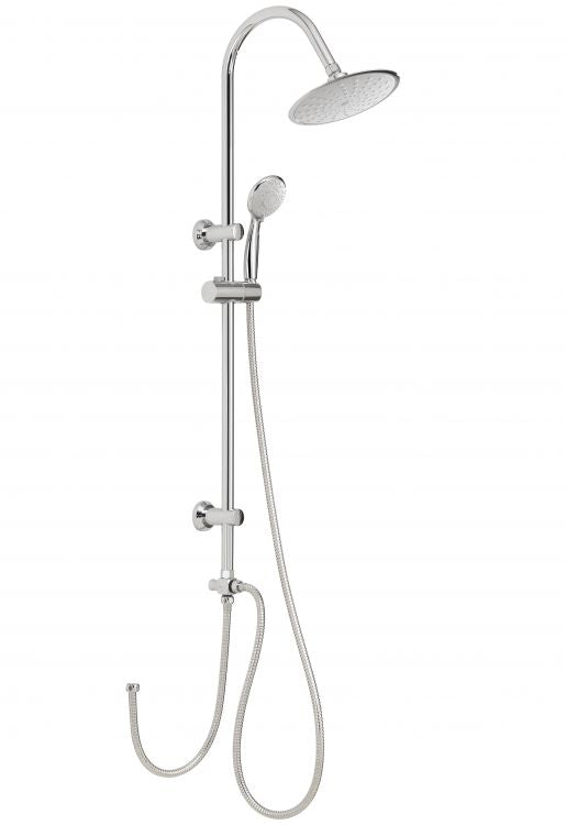 Colonna doccia a ponte Gedy acciaio inox con soffione tondo e doccetta Easy 02