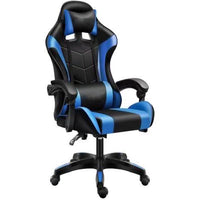 Sedia Gaming Nero e Blu con Cuscino Poggiatesta Lombare Poltrona da Scrivania