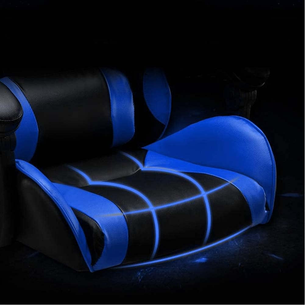 Sedia Gaming Nero e Blu con Cuscino Poggiatesta Lombare Poltrona da Scrivania