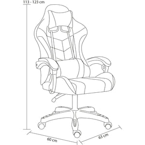 Sedia Gaming Nero con Cuscino Poggiatesta Lombare Poltrona da Scrivania Ufficio