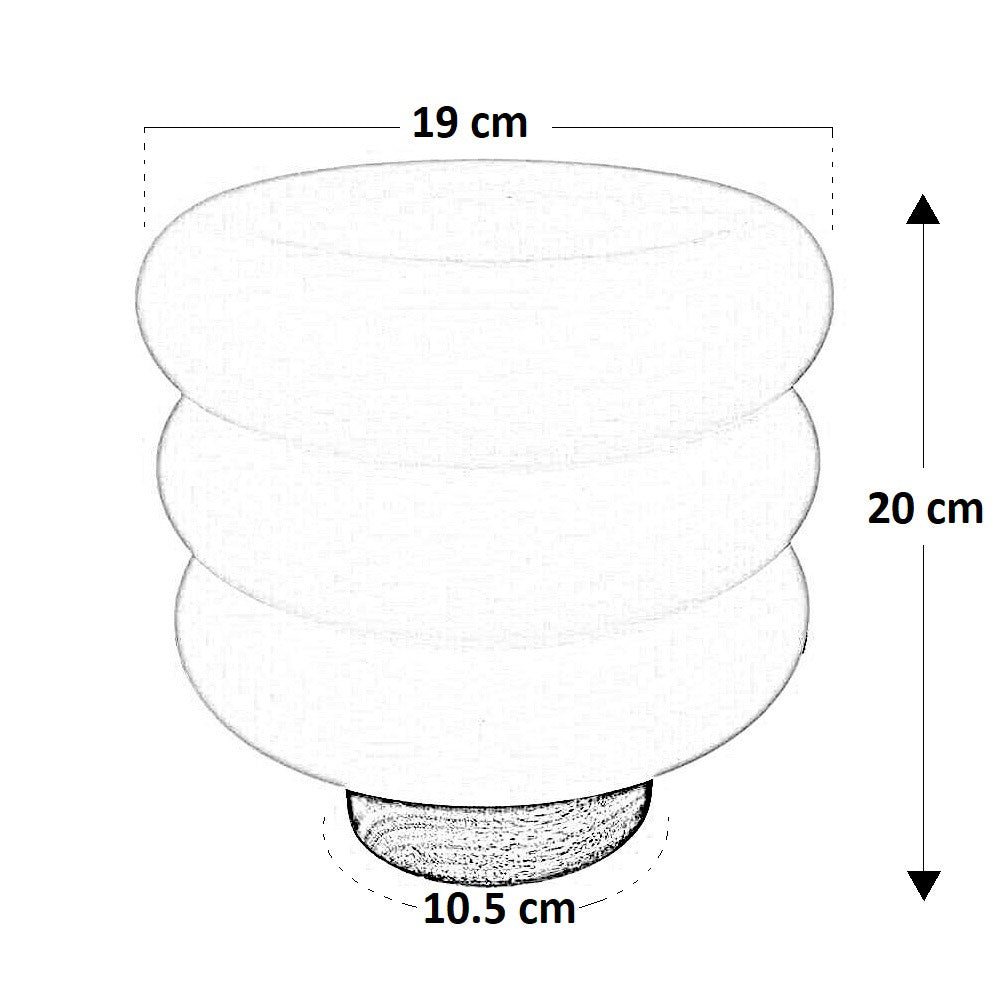 Lampada bianca da tavolo con base in legno 