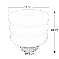 Lampada bianca da tavolo con base in legno 