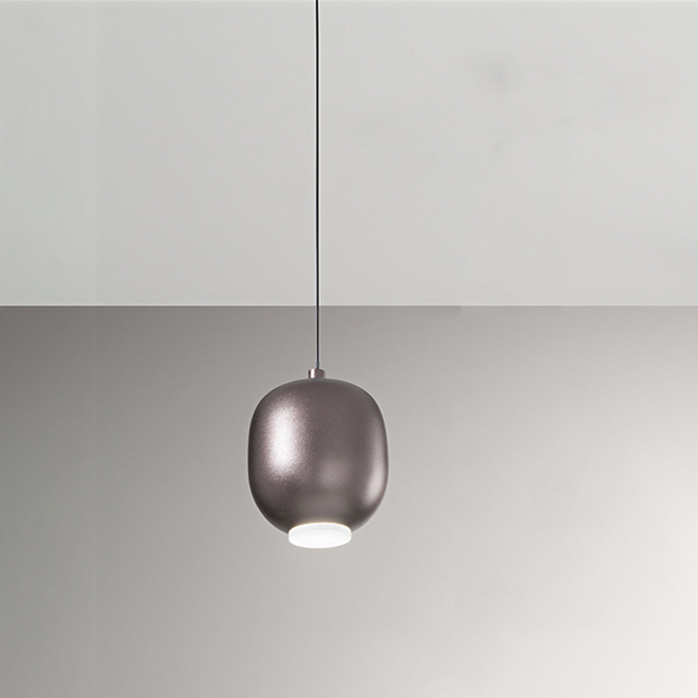 Lampadario In Metallo Contemporaneo Bullet Marrone Led Diffusore Ovale