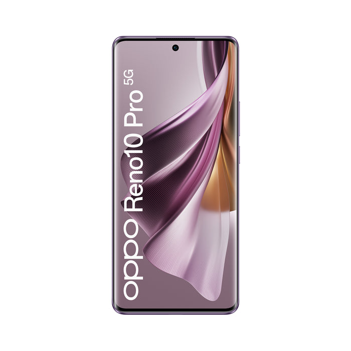 Oppo reno 10 pro smartphone 5g, ai tripla fotocamera 50+32+8mp, selfie 32mp, display 6.7" 120hz amoled, 4600 mah, ram 12gb (esp.24gb) + rom 256gb, [versione italia], colore glossy purple - 6932169331159