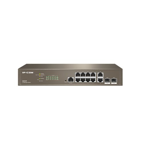 Switch ip-com g5312f 10p gigabit+2p sfp 1p console, 13-inch rack-mountable case metallo l3 cloud managed