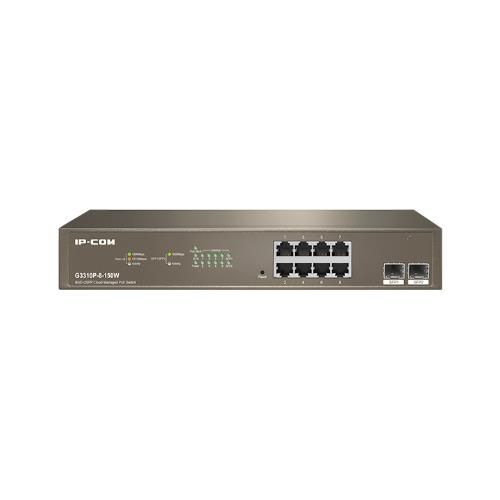 Switch ip-com g3310p-8-150w 8p gigabit + 2sfp cloud managed max poe per porta: 30w - poe totale 130w