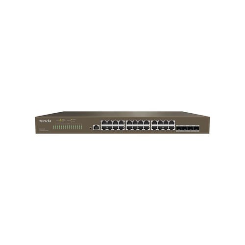 Switch tenda teg5328f 24p gigabit 10/100/1000 rj45 +4p sfp +1p console l3 managed 1u 19-inch rack-mountable