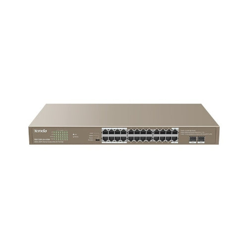 Switch tenda teg1126p-24-410w 24p gigabit 10/100/1000 poe 2p sfp unmanaged potenza poe 370w