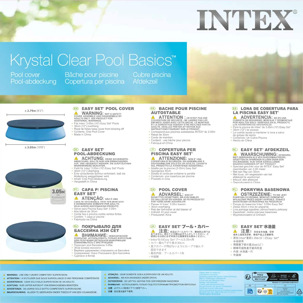 INTEX Copertura per Piscina Circolare 305 cm 28021 91506