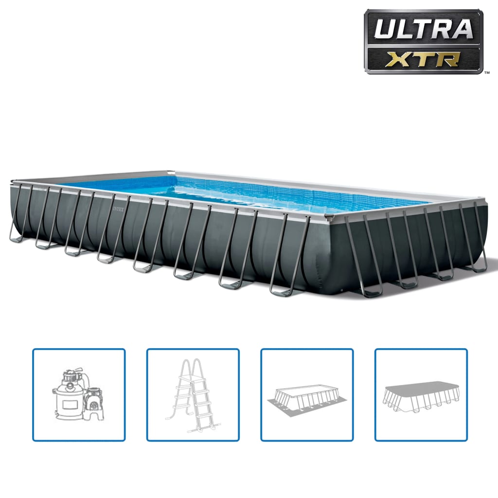 INTEX Set Piscina Ultra XTR Frame Rettangolare 975x488x132 cm 92020